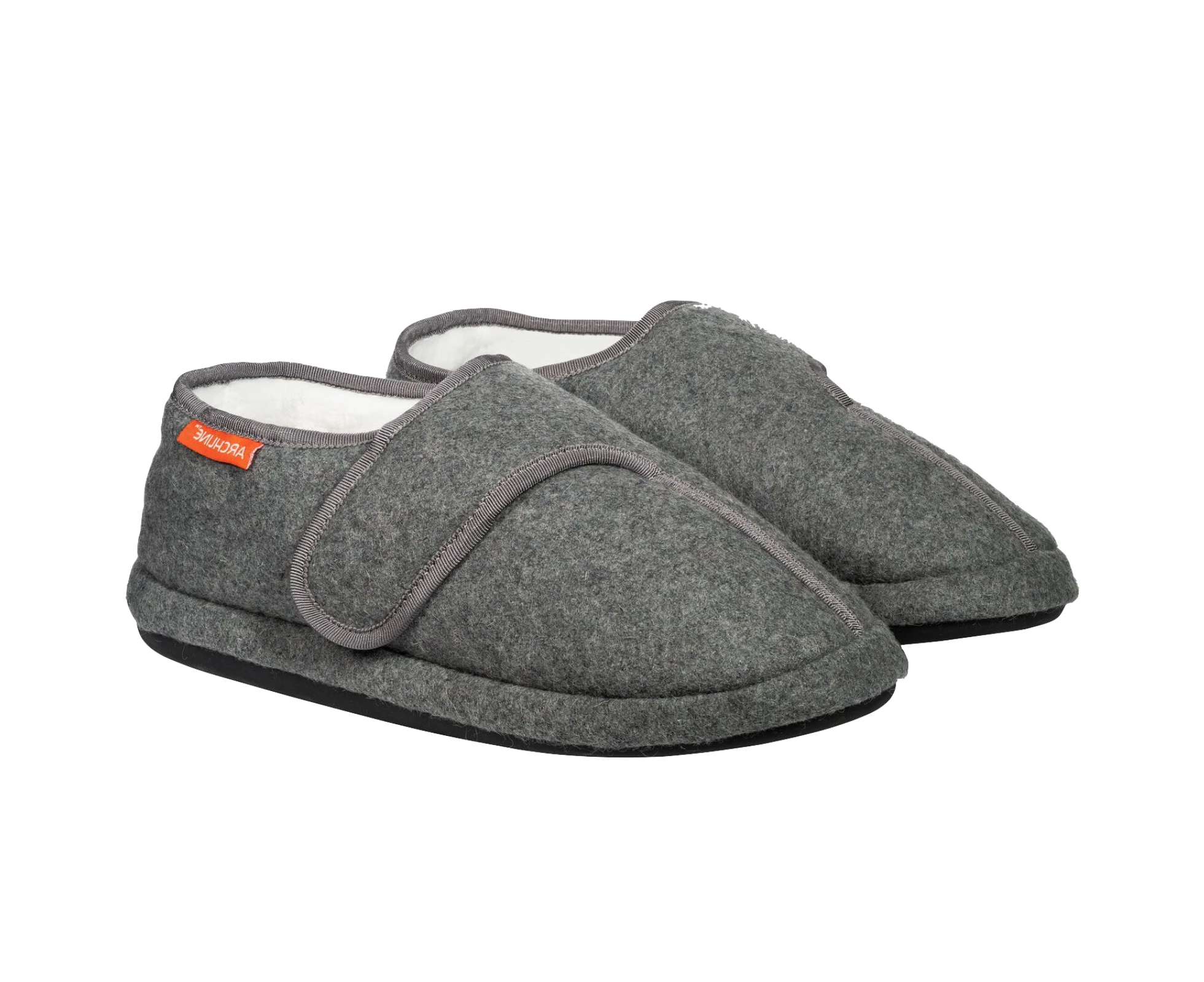 Archline Orthotic Plus Slippers Closed Scuffs Pain Relief Men's Moccasins - Grey Marle