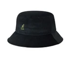 Kangol Cord Bucket Hat All Seasons Embroidered Kangaroo Logo - Black
