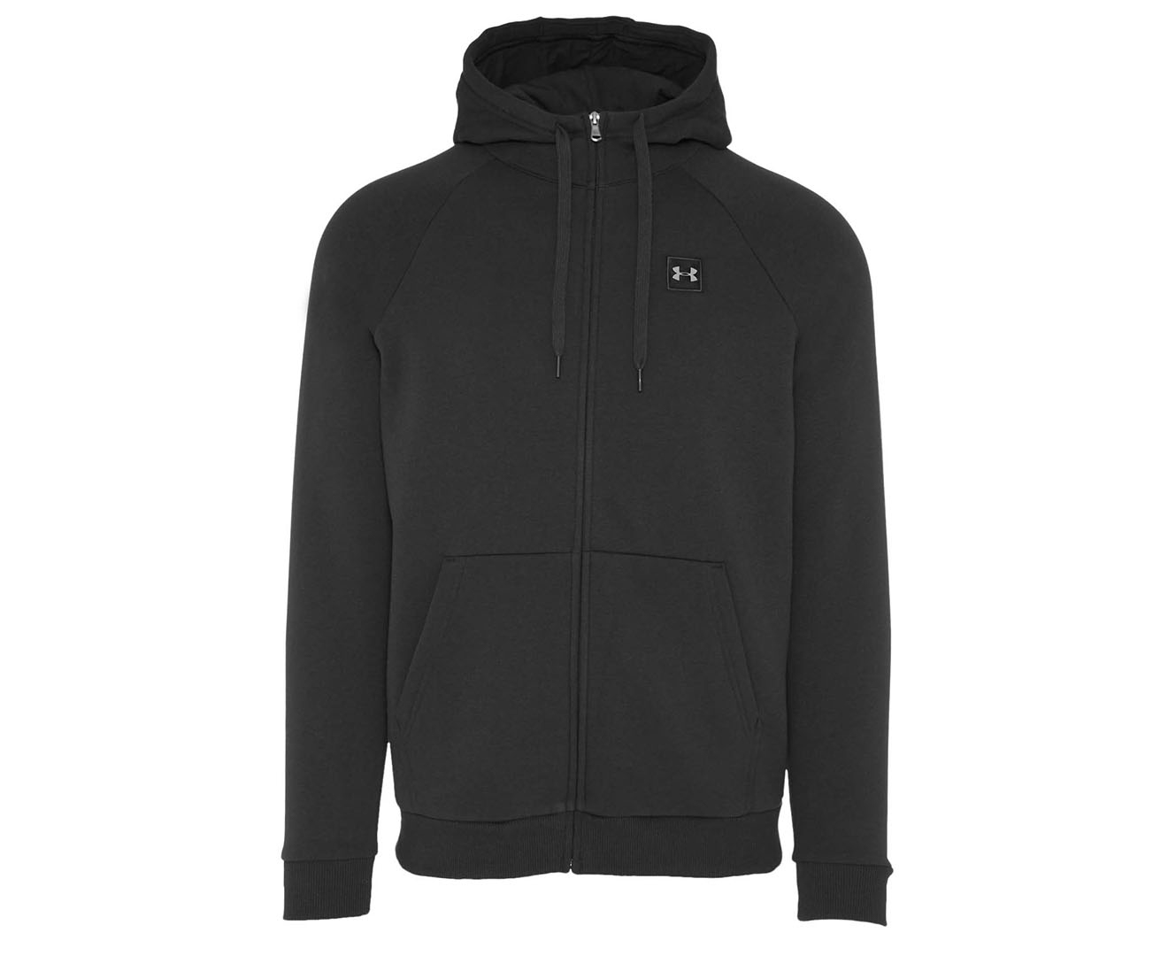 under armour men's rival fleece full zip hoodie black