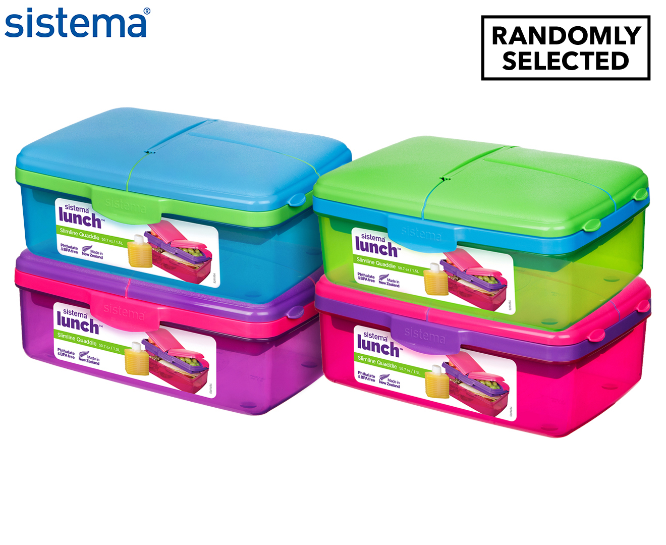 Sistema 1.5L Slimline Quaddie Lunchbox - Randomly Selected