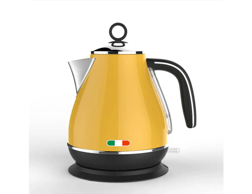 Vintage Electric Kettle Yellow 1.7L Stainless Steel Auto OFF 2200W
