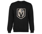 NHL Mens Logo Crew Sweater - Vegas Knights Lightweight Casual Crew Neck - Black