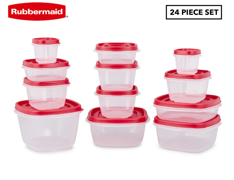 Rubbermaid 24-Piece Easy Find Lids Food Container Set - Clear/Red