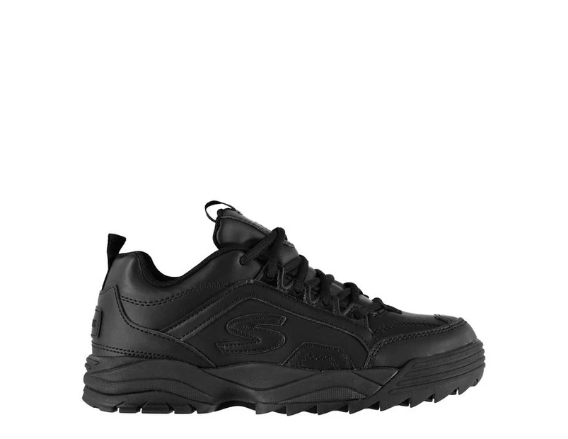 Skechers Boys Intershift Trainers Shoes Footwear Everyday Lace Up - Black