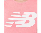 New Balance Womens Logo Graphic QT T Shirt Tee Top Ladies Lightweight - Pink