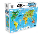 Puzzle Master World Map 48-Piece Jumbo Floor Jigsaw Puzzle