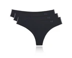 Under Armour Womens Pure Stretch Thong Underwear 3-Pack Black Sports Breathable