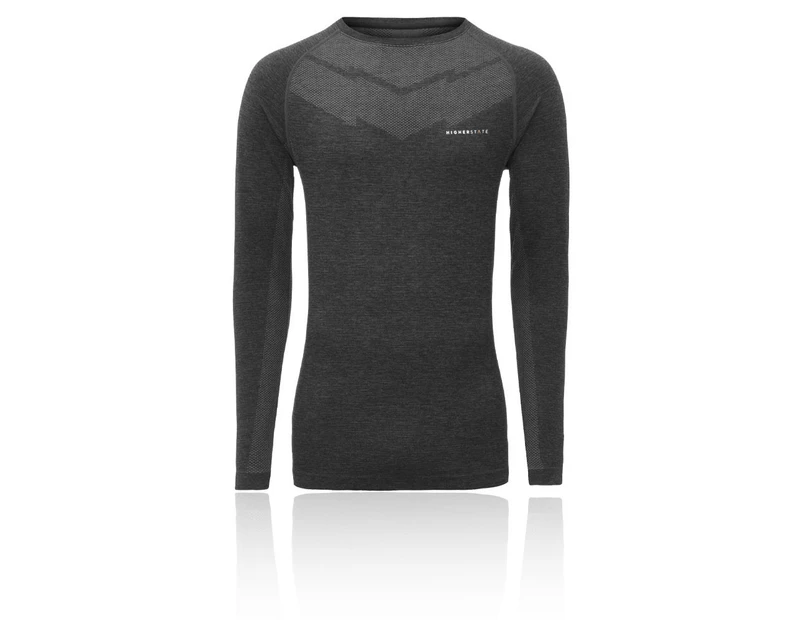 Higher State Mens Seamfree Long Sleeve Top Black Sports Running Breathable