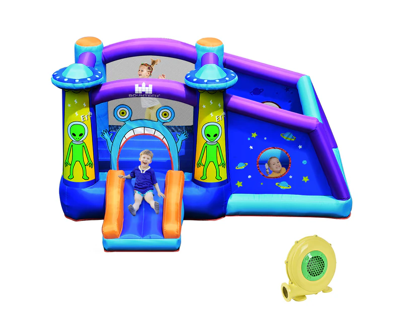 Inflatable Kids Jumping Castle Bounce House Play Slide Toy Outdoor/Indoor Trampoline w/Blower, Christmas Gift