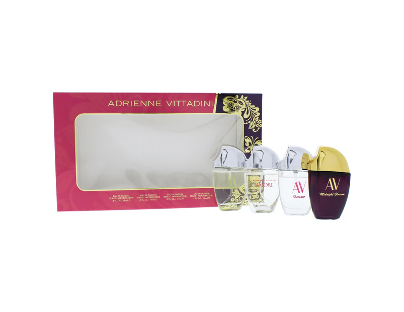 Adrienne Vittadini by Adrienne Vittadini for Women - 4 Pc Gift Set 4x15ml EDP Spray Glamour, Amore, Midnight Blossom, A.v