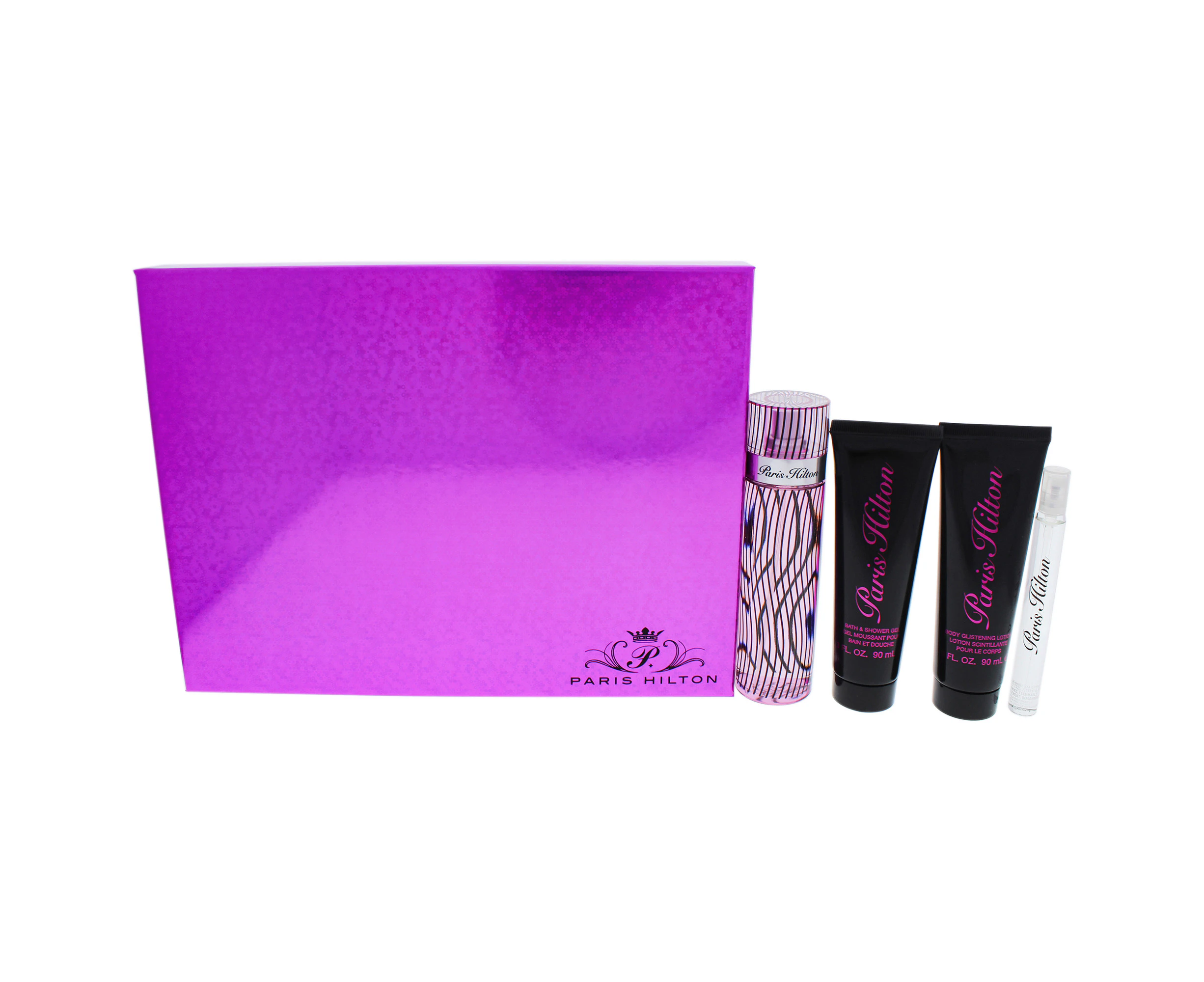 Paris Hilton Paris Hilton by Paris Hilton for Women - 4 Pc Gift Set 3.4oz EDP Spray, 0.34oz EDP Spray, 3.0oz Body Lotion, 3oz Bath and Shower Gel