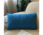 True Blue Plain Dyed Soilid Cotton Canvas Cushion Cover Decorative Accent Pillowcase