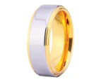 Tungsten Silver and Gold Wedding Band