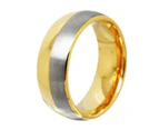 Tungsten Gold and Silver Two Tone Matching Wedding Bands