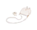 FOSTAK Saddle Shoulder Bags Purse for Women with Tassels-White