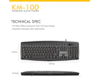 Fantech Office Desktop Wired Keyboard and Mouse Combo Silent Key PC Computer Set, 104 Key and Office Mouse (KM-100)