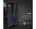Fantech Gaming Computer PC Case Tempered Glass Side Panel Addressable RGB Strip SYNC Desktop ATX Tower with Dust Filter Without Fan (CG71) (Black)