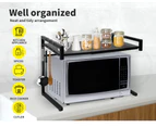 Microwave Oven Shelf Kitchen Organiser Storage Rack Holder Adjustable Black