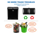 60L Dual Compartment Pedal Bin Kitchen Recycling Waste Bins Coated Steel Black