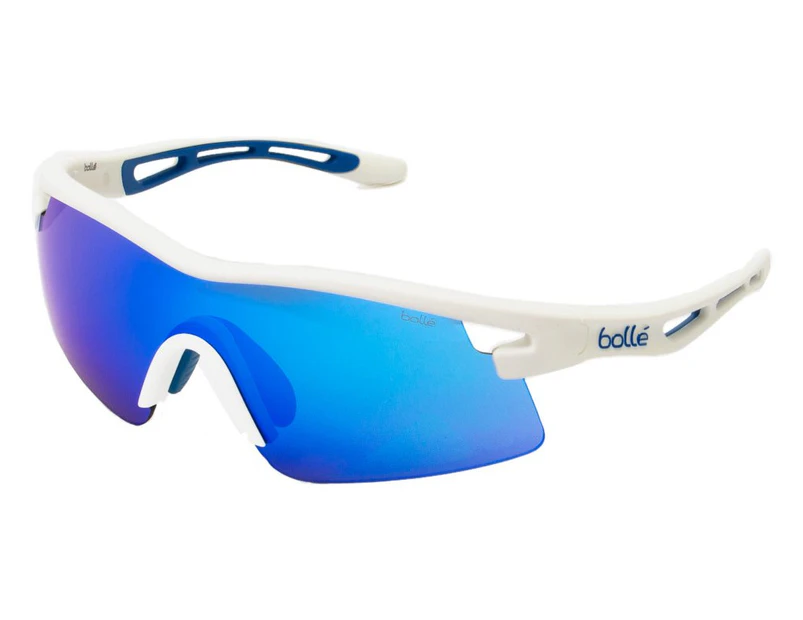Bolle Vortex Bike Sunglasses Matte White w/Brown Blue Lens - White