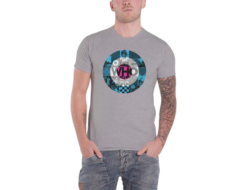The Who T Shirt 5X5 Target Blocks Band Logo  Official Mens - Grey