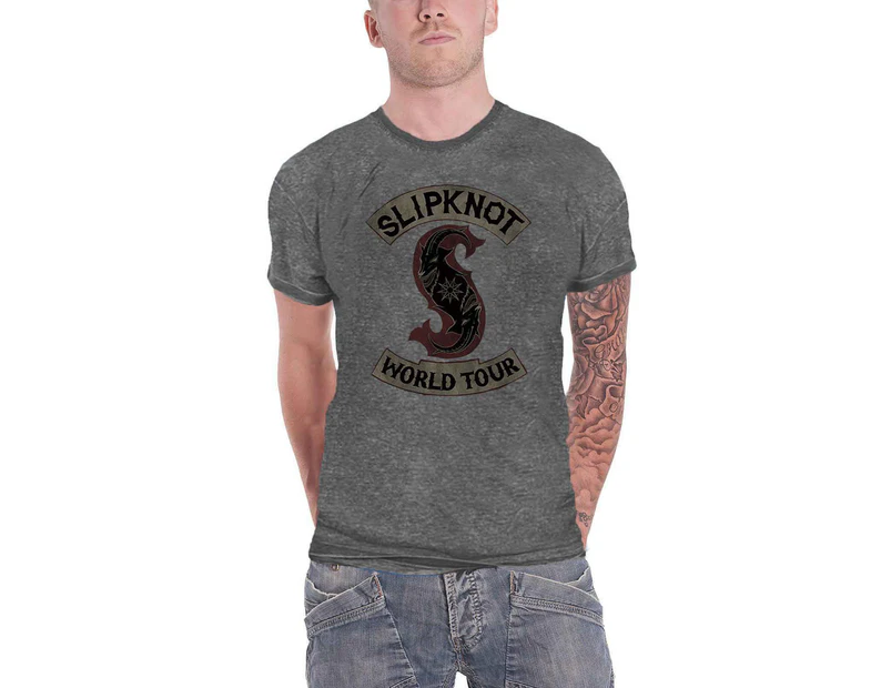 Slipknot T Shirt World Tour Tribal Band Logo Official   Burn Out