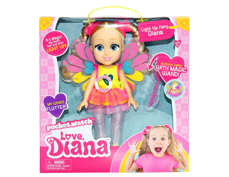 Love, Diana Light Up Fairy Doll - Yellow Multi