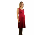 Simple Day To Night Maternity Dress - Red
