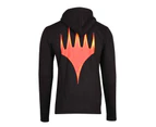 Magic The Gathering Wizards Hoodie Wizards Logo  Official Mens  Zipped - Black