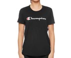 Champion Women's Script Tee / T-Shirt / Tshirt - Black