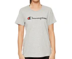 Champion Women's Script Tee / T-Shirt / Tshirt - Oxford Heather