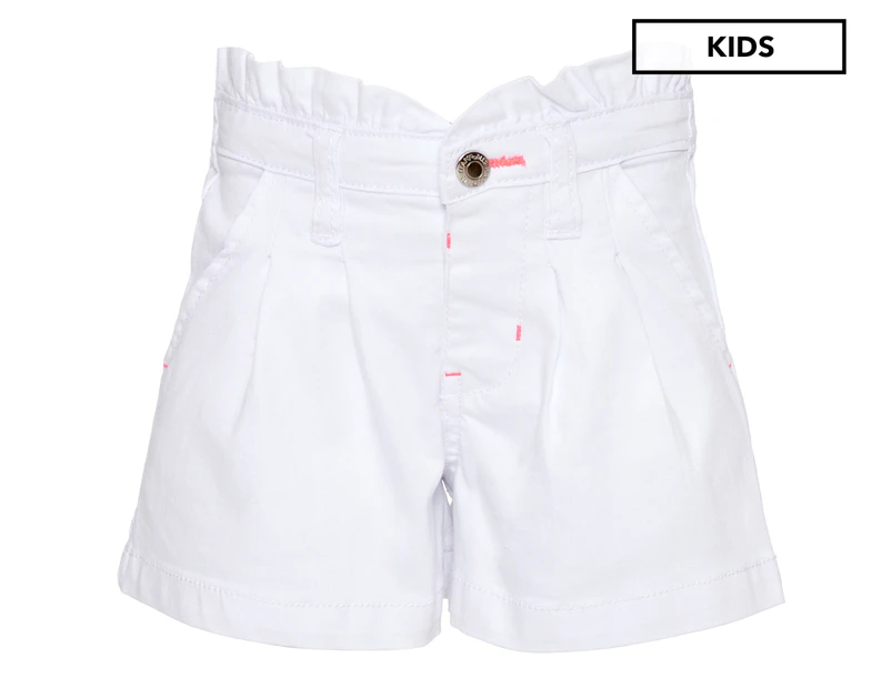 Flapdoodles Girls' Pleated Front Shorts - White
