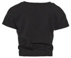 Flapdoodles Girls' Twist Front Tee / T-Shirt / Tshirt - Black