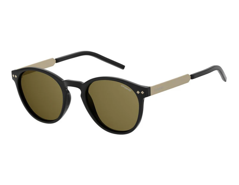Polaroid Unisex PLD1029/S Round Polarised Sunglasses - Matte Black/Gold/Brown