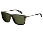 Polaroid Men's PLD2063/F/S Rectangle Polarised Sunglasses - Matte Havana/Gold/Green 1