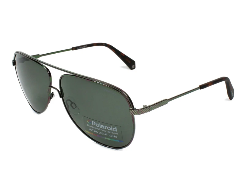 Polaroid Men's PLD2054/S Aviator Polarised Sunglasses - Gunmetal/Green