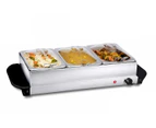 Food Warmer Buffet Electric Server Bain Marie Stainless Steel 1.5L x 3 Tray