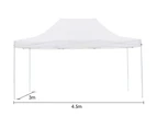 Gazebo Tent Marquee 3x4.5m PopUp Outdoor Wallaroo White