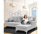 Sarantino Linen Corner Sofa Couch Lounge L-shape w/ Left Chaise L.Grey
