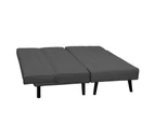 Sarantino 3-Seater Corner Wooden Sofa Bed Lounge Chaise Sofa Dark Grey
