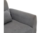 Sarantino Faux Velvet Sofa Bed Couch Lounge Chaise Cushions Light Grey