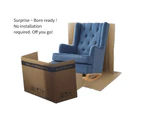 Levede Rocking Chair Chairs Armchair Nursery Fabric Lounge Feeding Rocker Blue - Blue