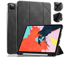 iPad Pro 11 Case 2020/2018 with Pencil Holder Protective Case Cover Soft TPU Black