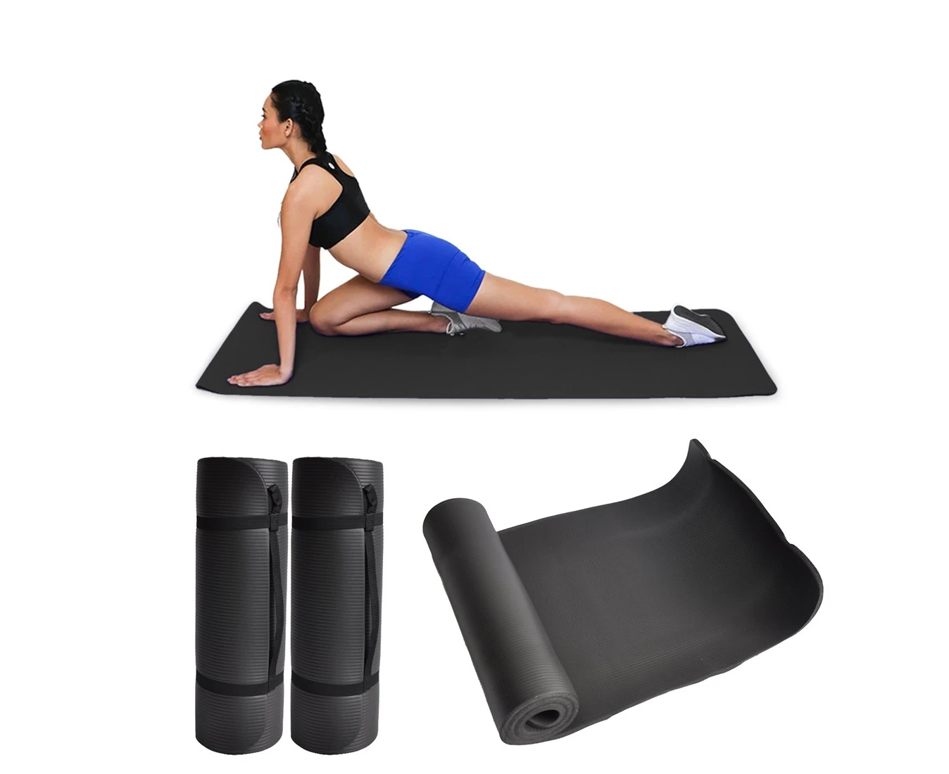 Energetics Yoga Mat - 174*58*1cm Large Size NBR Nonslip Pilate Exercise Gym Mat