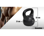 14kg Kettlebell - Home Gym Kettlebell Weight Fitness Exercise - Black
