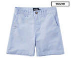 Just Jack Boys' Flat Fronted Cotton Dress Shorts - Oxford Blue
