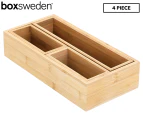 Boxsweden 4-Piece Bamboo Organisation Tray Set - Natural