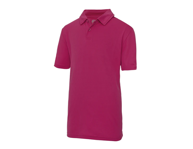 AWDis Just Cool Kids Unisex Sports Polo Plain Shirt (Hot Pink) - RW696