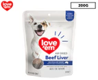 Love 'Em Air Dried Dog Training Treats Beef Liver 200g
