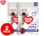 2 x Love 'Em Dog Treats Lamb Jerky w/ Rosemary 200g